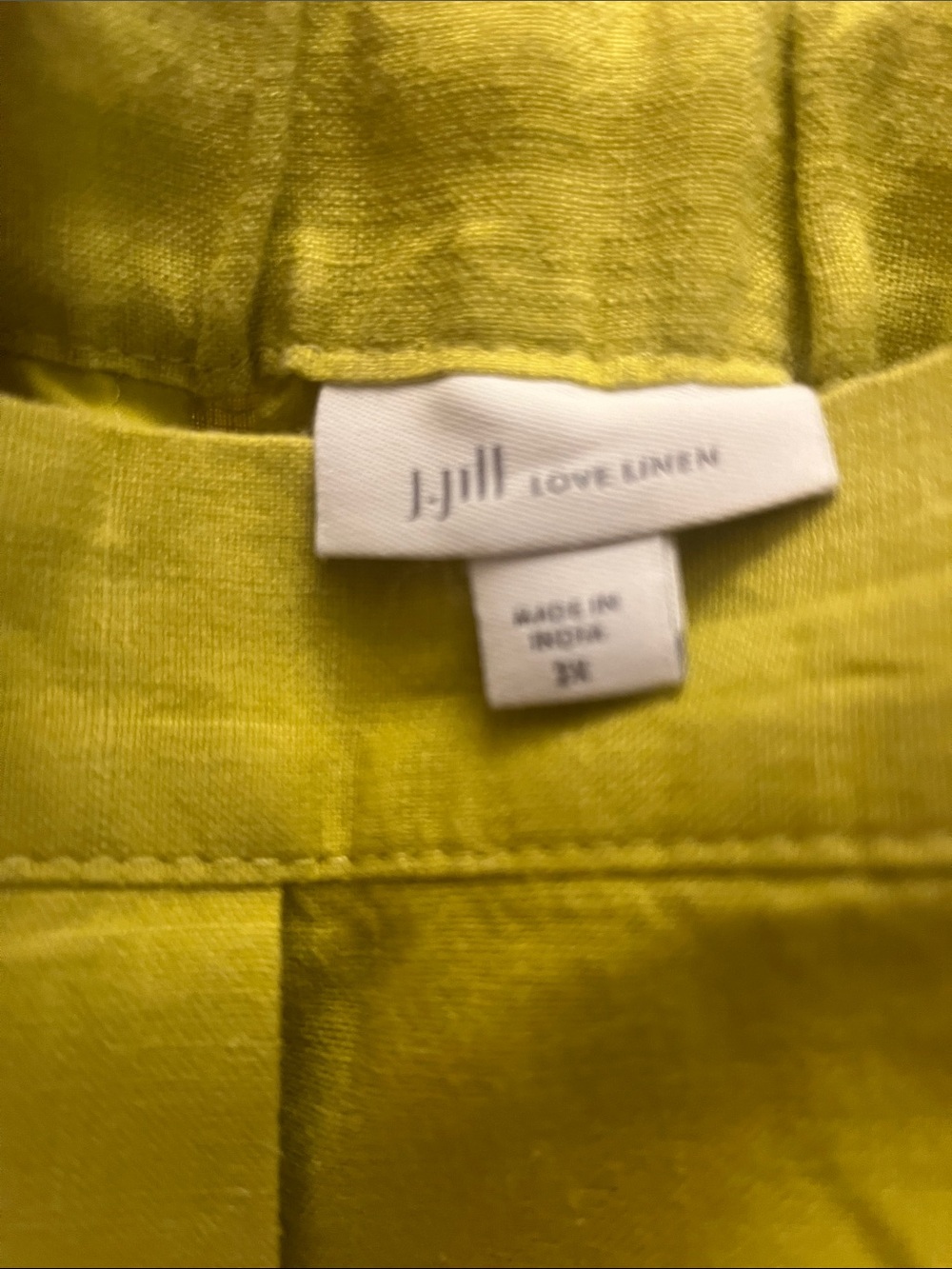 J.Jill Love Linen Lime Green Wide-Leg Cropped Pants - Picture 5 of 5